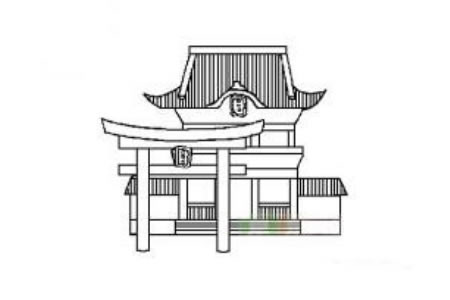 神庙简笔画画法