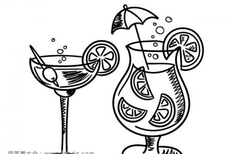 夏日饮品简笔画图片