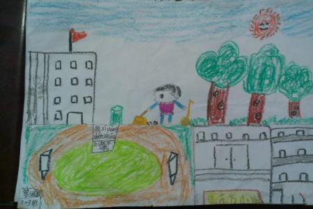 庆祝五一劳动节儿童画-有意义的劳动节