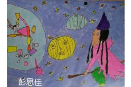 万圣节比赛儿童画图片,小学生儿童画作品欣赏