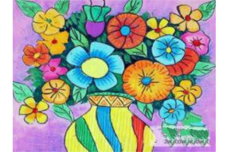 儿童画花儿无语