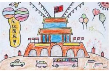 庆祝国庆节天安门儿童绘画图片欣赏