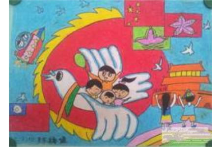 和平中国，欢庆国庆节儿童画作品
