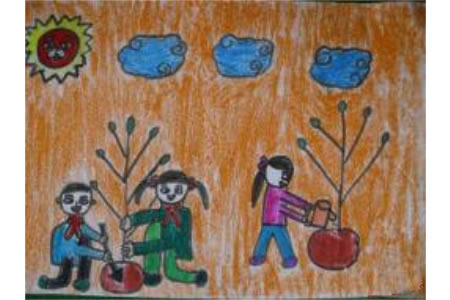 植树节儿童画大全-我们期待绿水青山