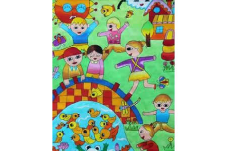 欢天喜地庆国庆，国庆节儿童画作品