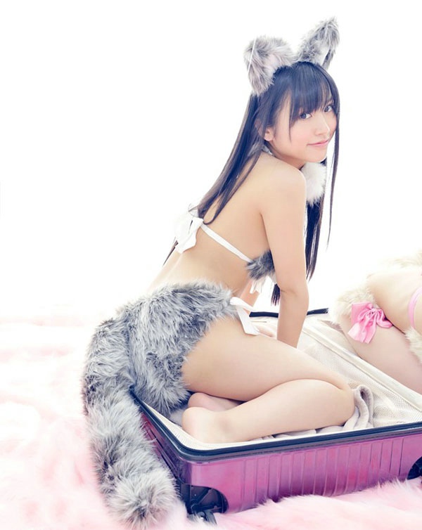 点击大图看下一张：甜美少女性感小萌猫cosplay1