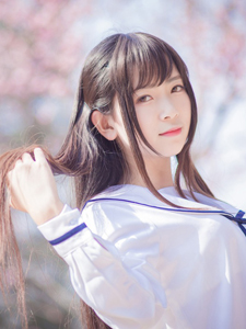 樱花三月里的超短学生装清纯美女唯美写真