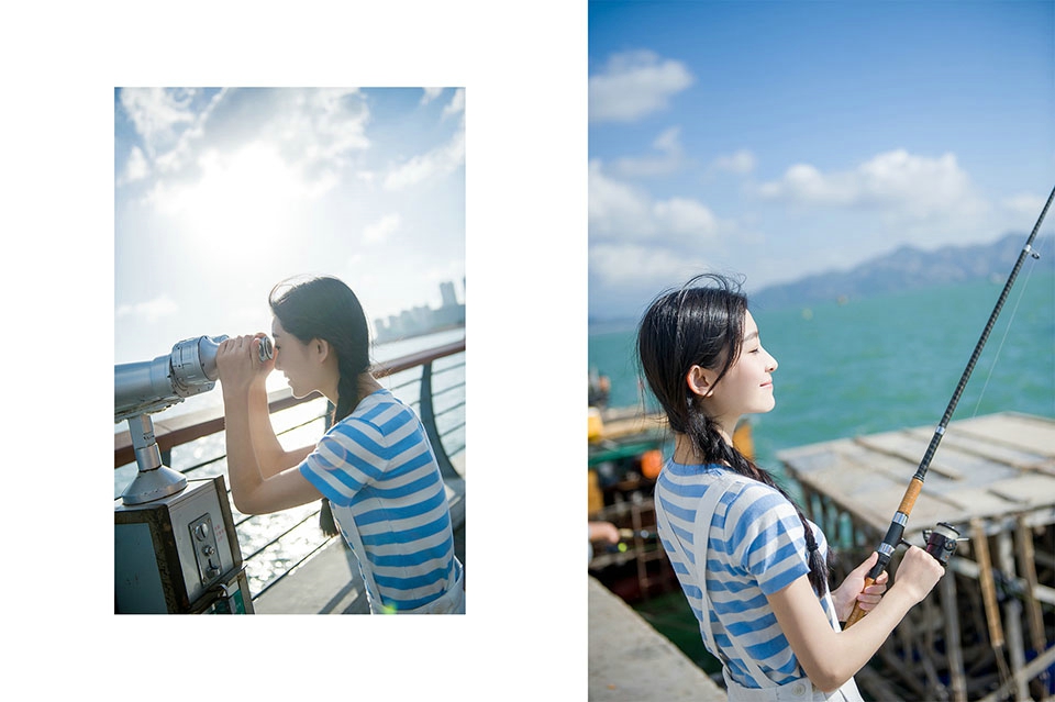 点击大图看下一张：河滨公园内的氧气少女嬉戏调皮迷人