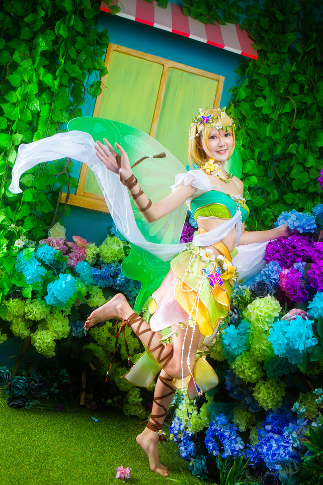 点击大图看下一张：love live小泉花阳唯美清新花仙子cosplay