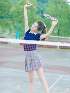 清纯少女羽毛球运动写真俏皮活力