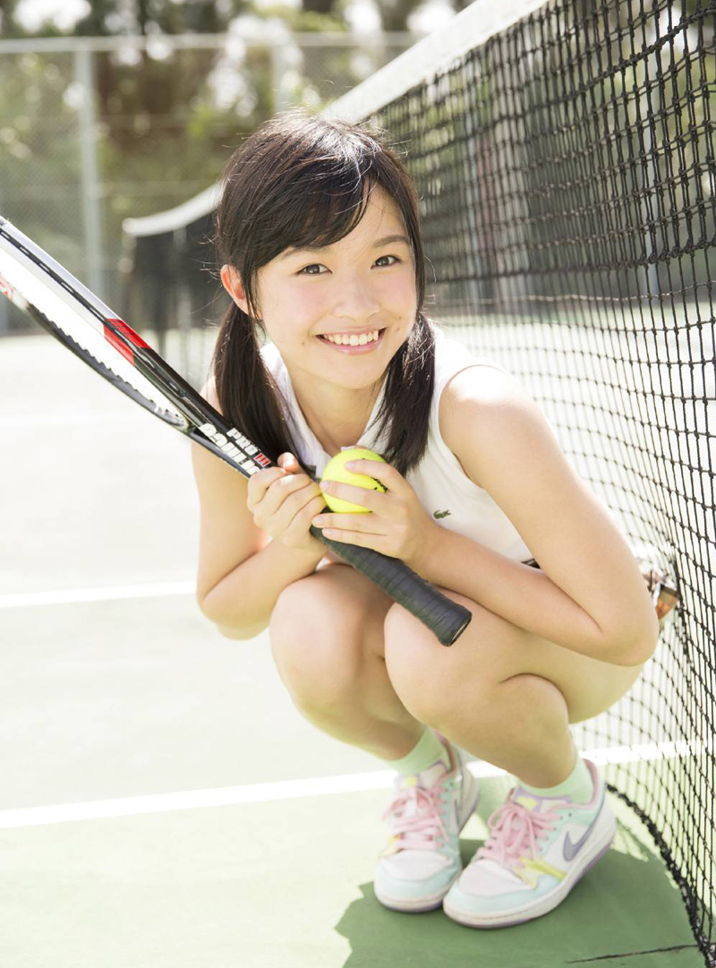 点击大图看下一张：萌妹子百川晴香活力网球写真