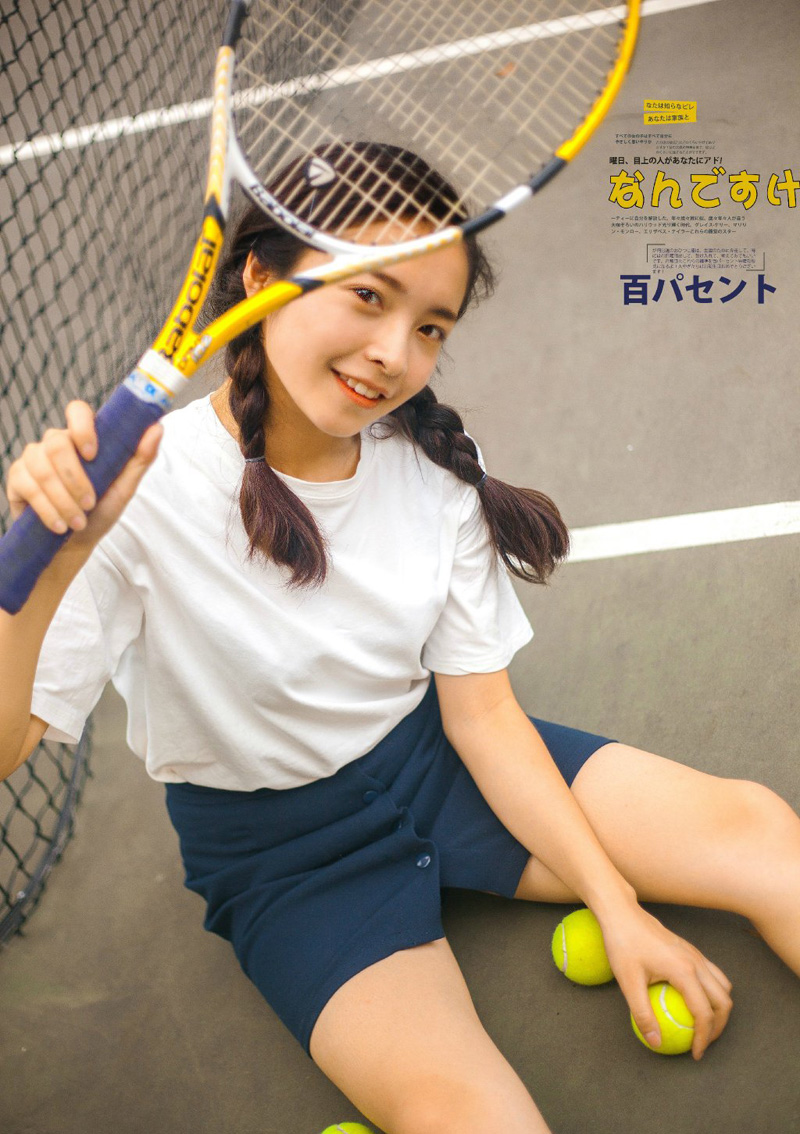 点击大图看下一张：可爱双马尾活力少女网球魅力写真