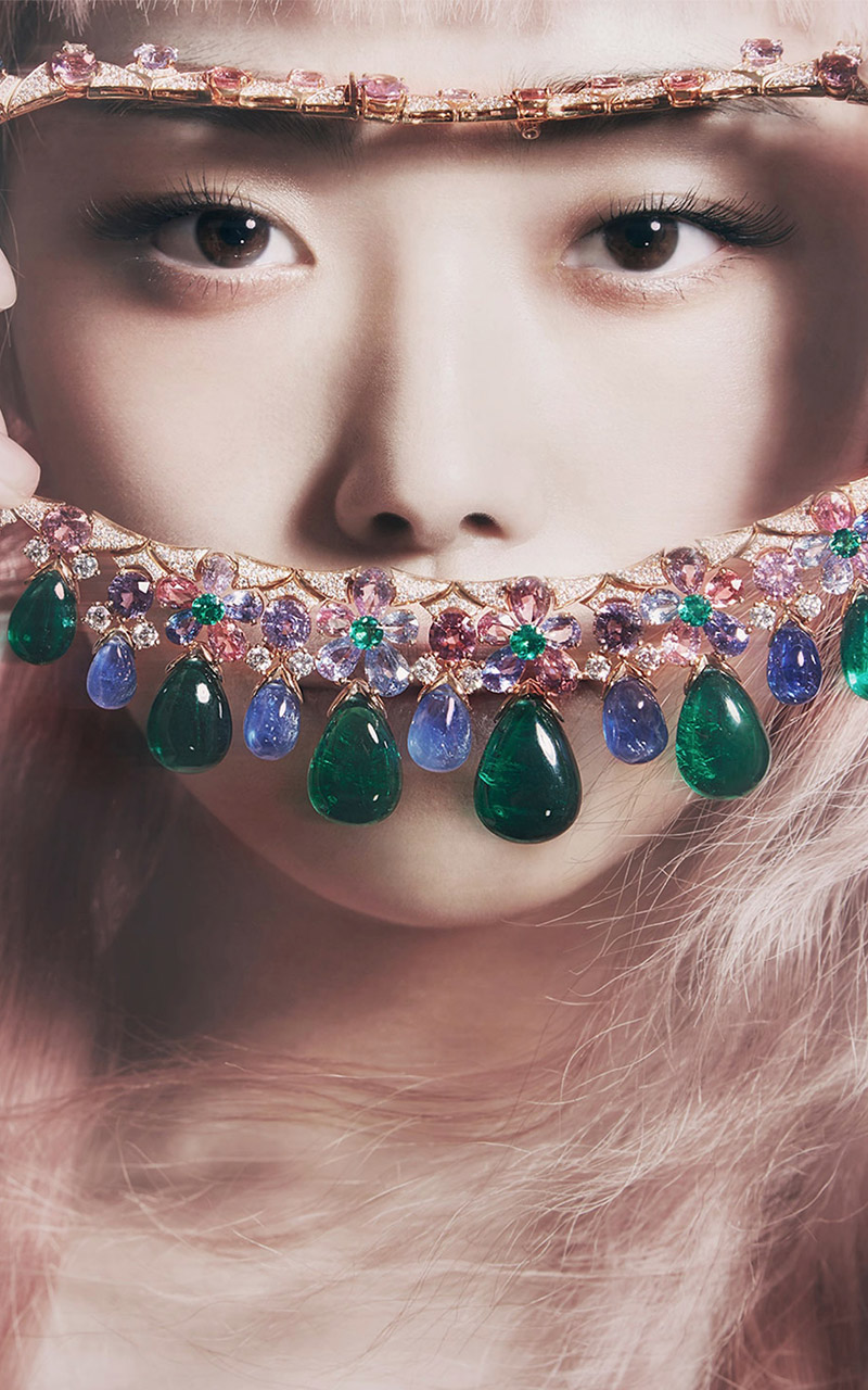 点击大图看下一张：中国超模学员黄斯琪时尚芭莎月刊珠宝大片