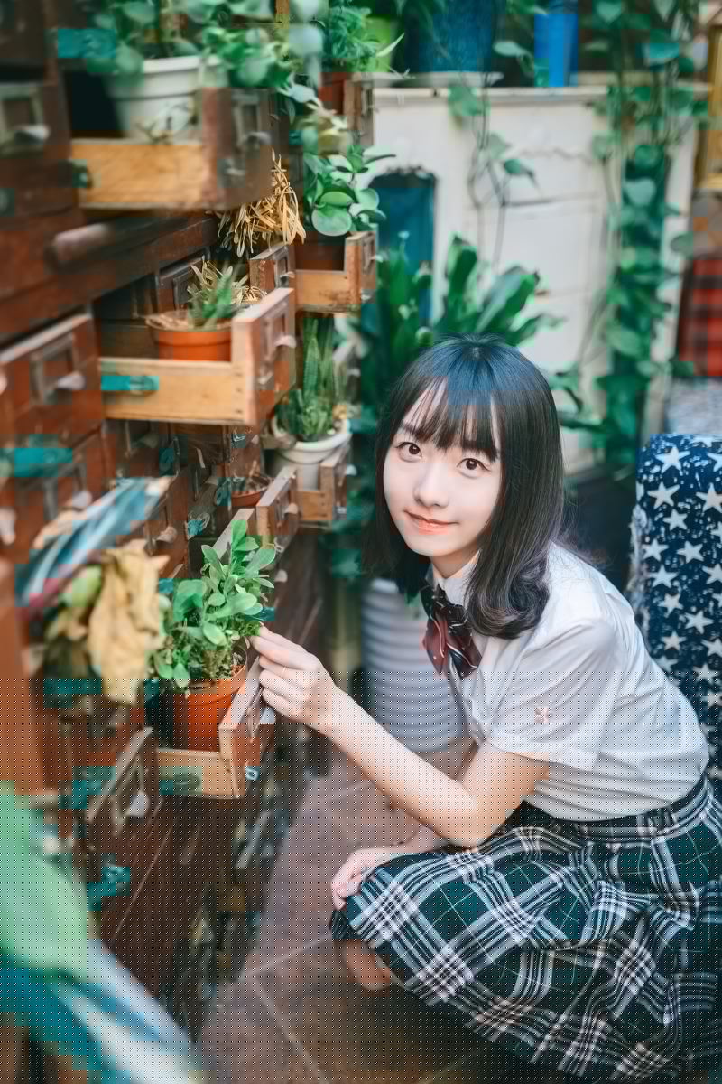 点击大图看下一张:清纯可爱日系学生妹制服衬衣短裙甜美鞋子
