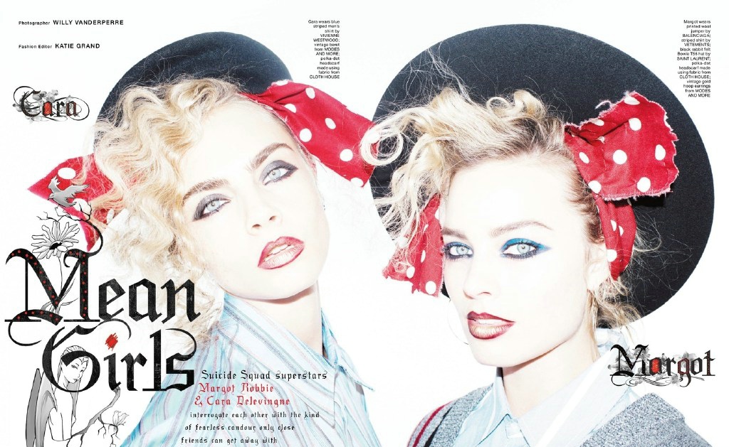 点击大图看下一张：Margot Robbie和Cara Delevingne共同登上LOVE秋冬刊封面腔调十足