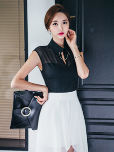 黑白短裙气质模特朴秀然清新写真