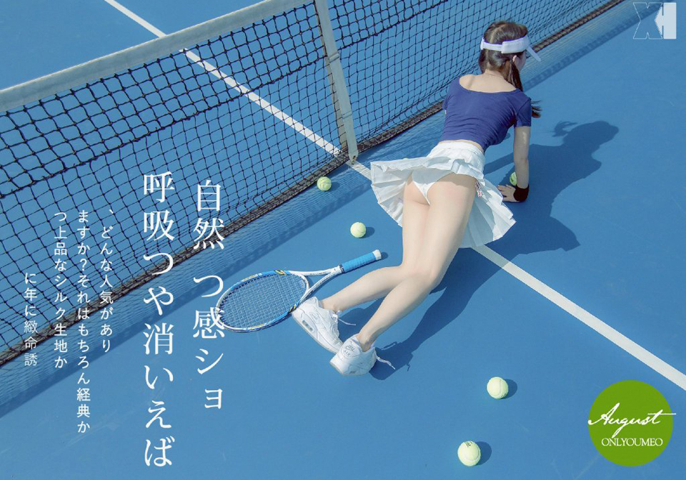 点击大图看下一张：清新网球少女蓝色运动服吸睛写真