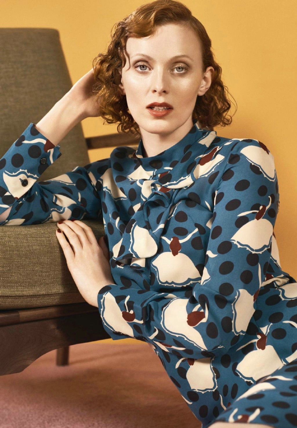 点击大图看下一张：Karen Elson登上英国时尚周刊封面一如既往的美
