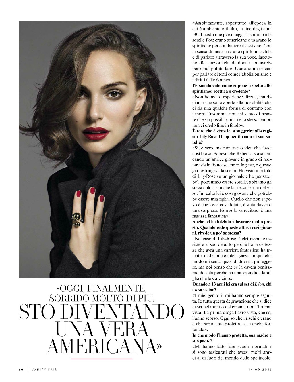 点击大图看下一张：娜塔莉·波特曼登上《Vanity Fair》杂志意大利版最新一期封面
