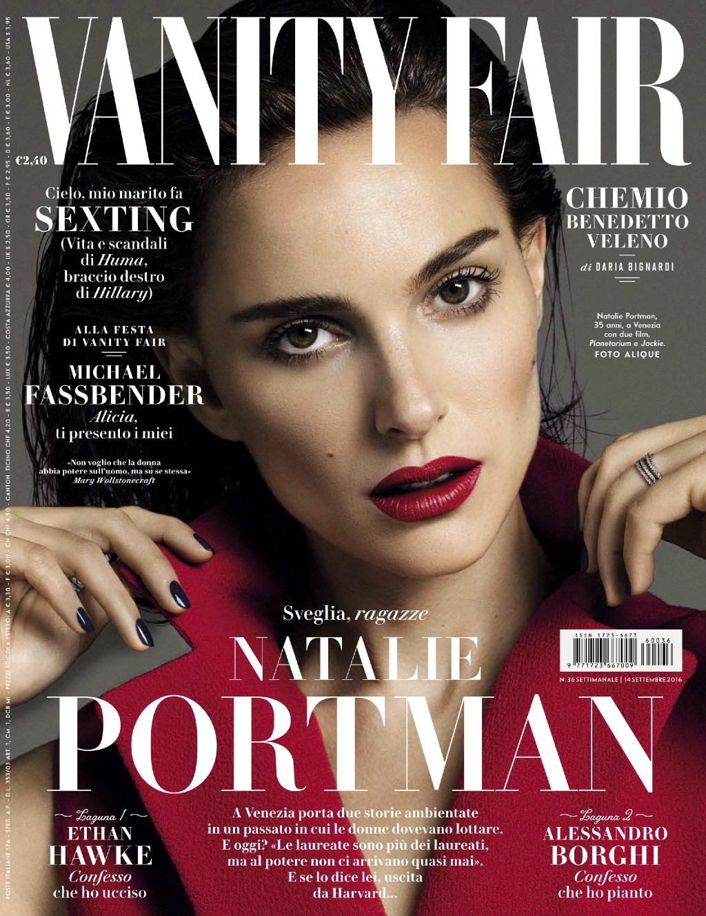 点击大图看下一张：娜塔莉·波特曼登上《Vanity Fair》杂志意大利版最新一期封面