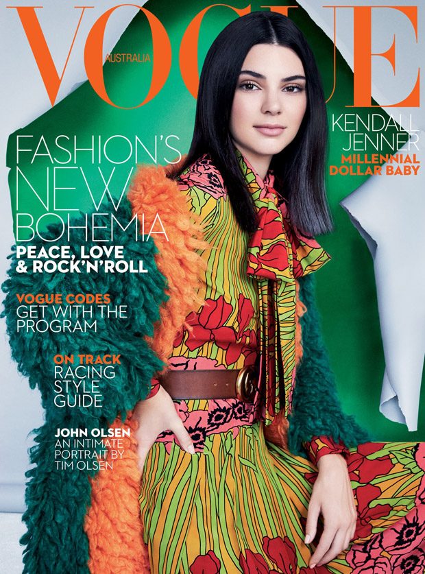 点击大图看下一张：超模肯达尔·詹娜澳大利亚版《Vogue》十月刊,