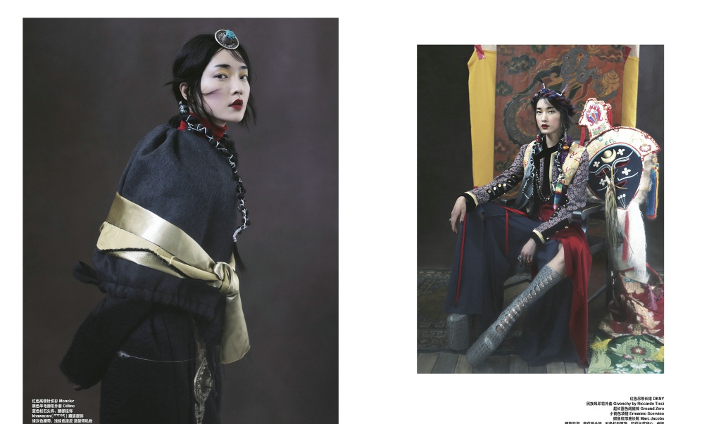 点击大图看下一张：杜鹃杂志大片服饰与藏族传统服饰的完美融合