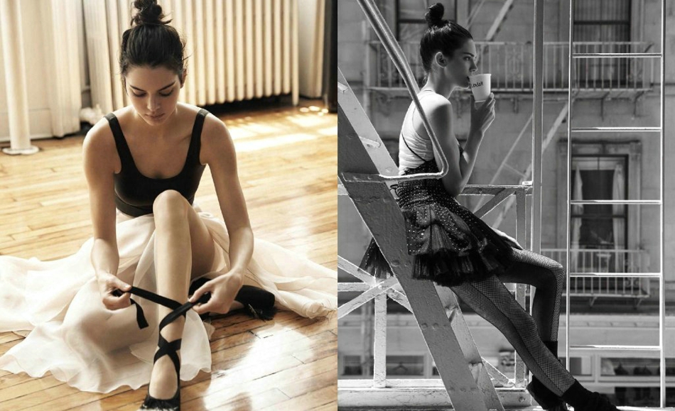 点击大图看下一张：Kendall Jenner化身芭蕾舞演员柔美诠释秋冬新季时装