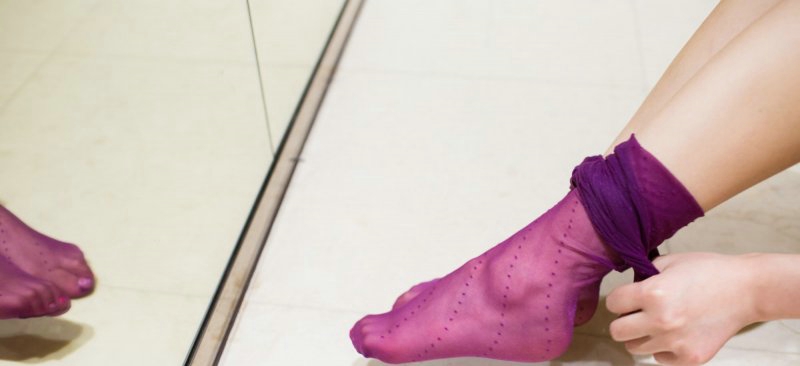 点击大图看下一张：性感女神sugar小甜心CC紫色丝袜迷情