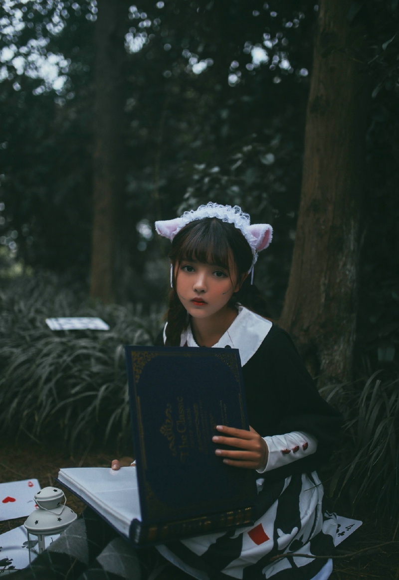 点击大图看下一张：黑暗森林内的猫咪少女童话故事少女心满满