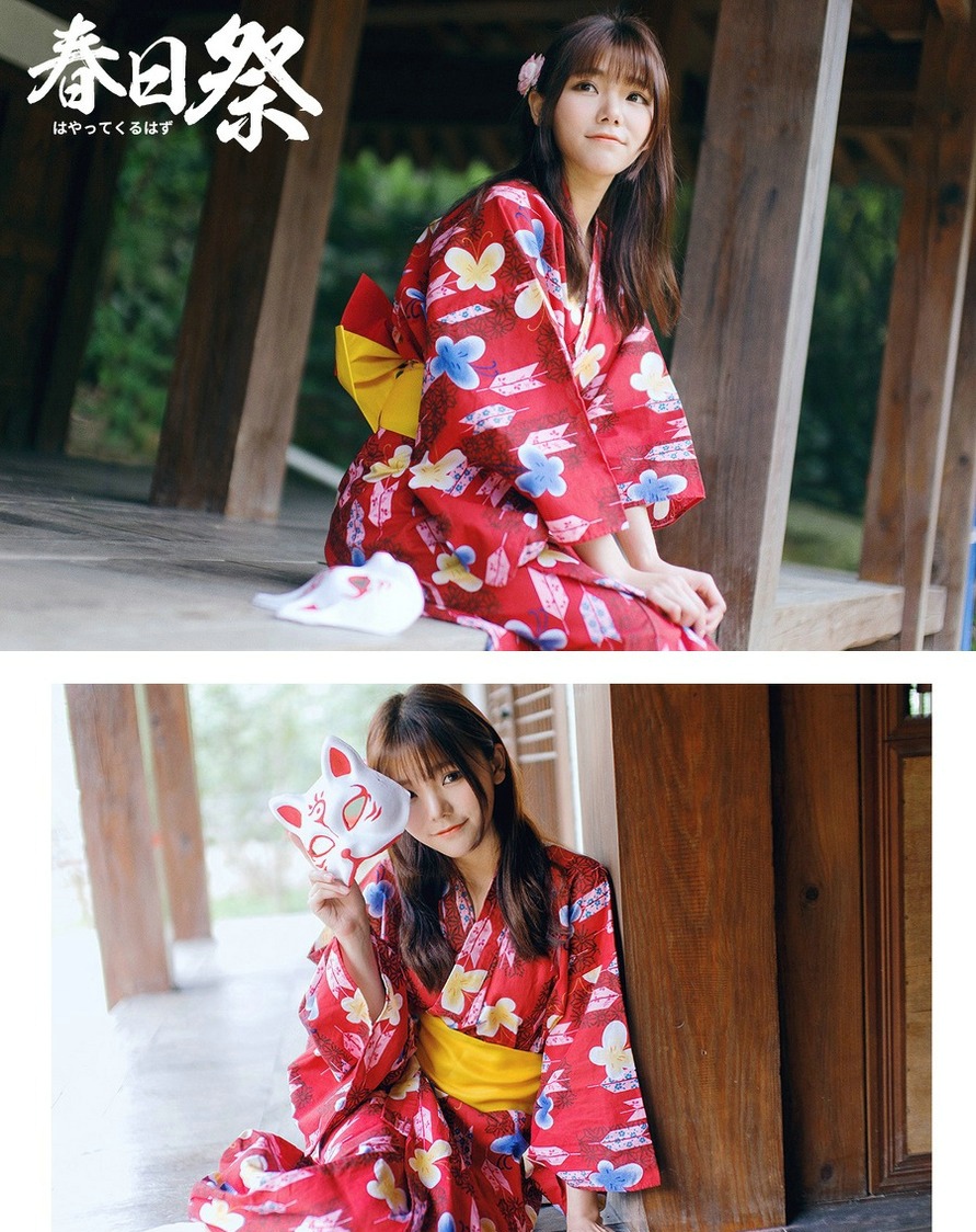 点击大图看下一张：日系少女粉嫩甜美和服写真清纯动人
