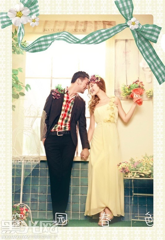 点击大图看下一张：窗园春色 婚纱摄影