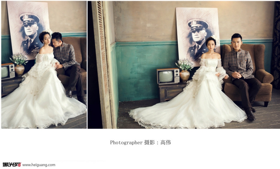 点击大图看下一张：复古风 婚纱摄影