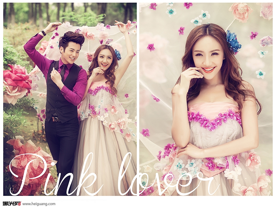 点击大图看下一张：粉色恋人 婚纱摄影