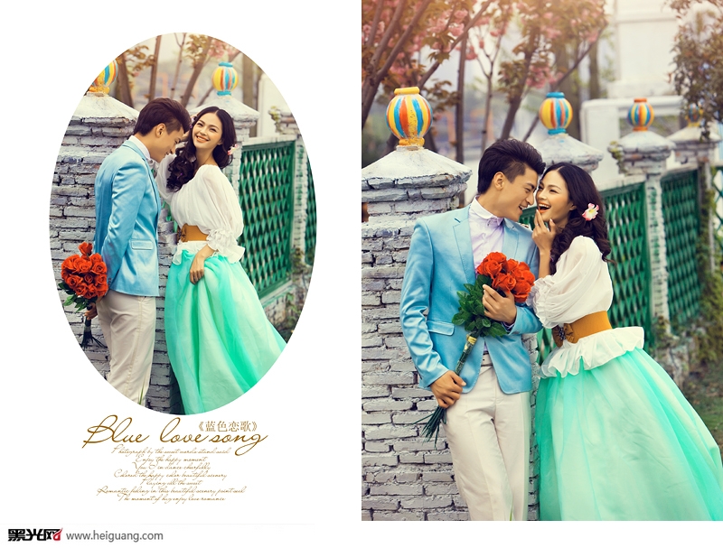 点击大图看下一张：蓝色恋歌 婚纱摄影
