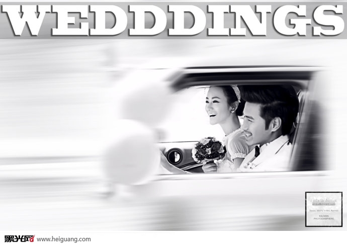 点击大图看下一张：彩色的黑白 婚纱摄影