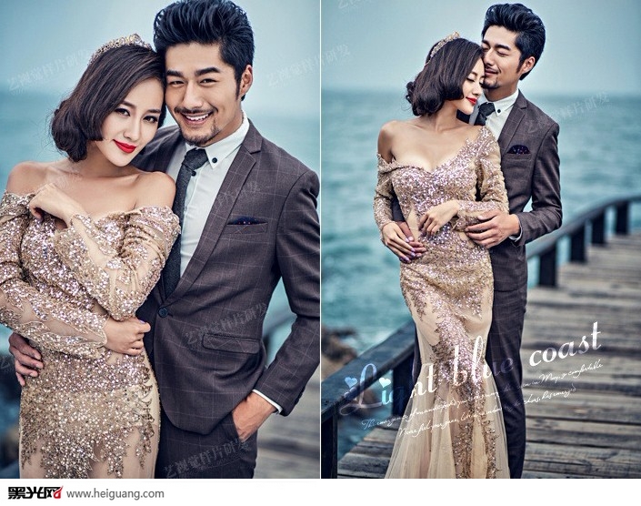 点击大图看下一张：淡蓝海岸 婚纱摄影