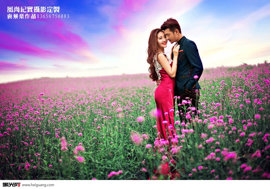 点击大图看下一张:情迷花海 婚纱摄影