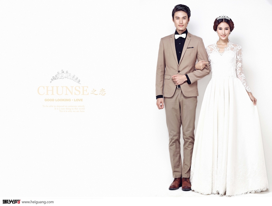 点击大图看下一张：纯色白纱 婚纱摄影