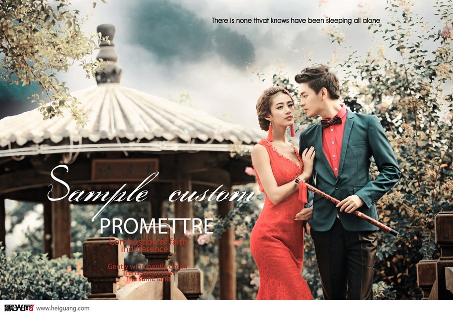 点击大图看下一张：Fashion red dress 婚纱摄影