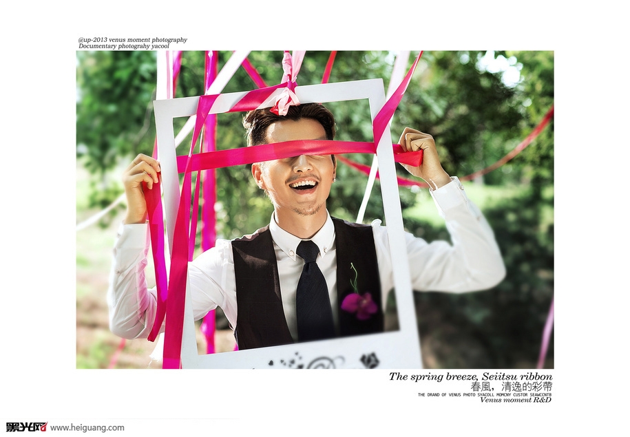 点击大图看下一张：清逸彩带 婚纱摄影