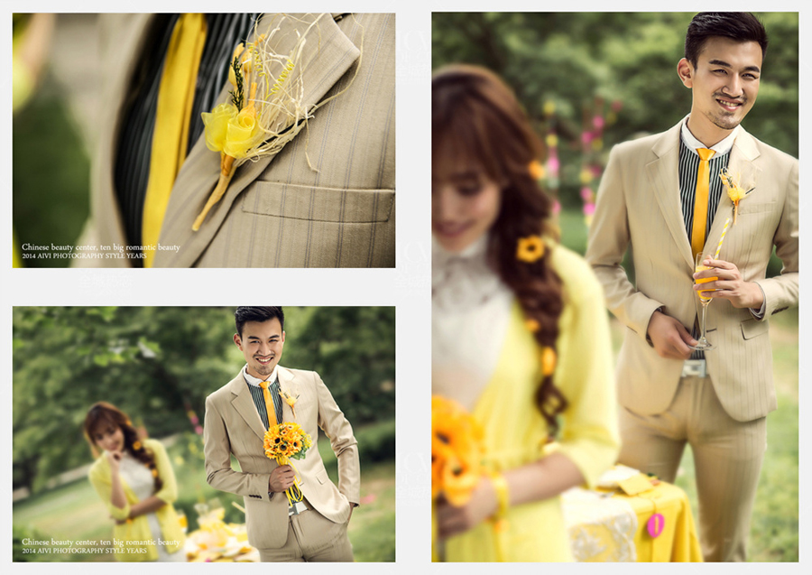 点击大图看下一张：黄色之恋 婚纱摄影