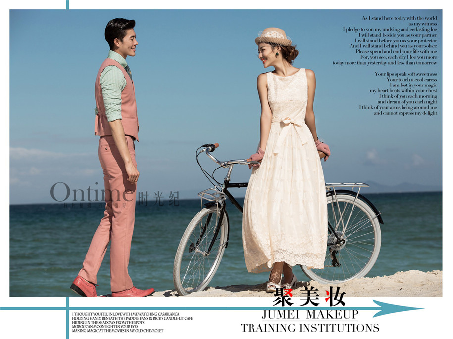 点击大图看下一张:海边骑行 婚纱摄影