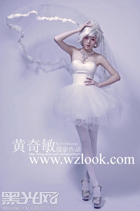 点击大图看下一张：白发公主与她的魔法头纱 化妆造型