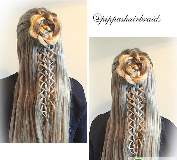 点击大图看下一张：女孩编发发型设计