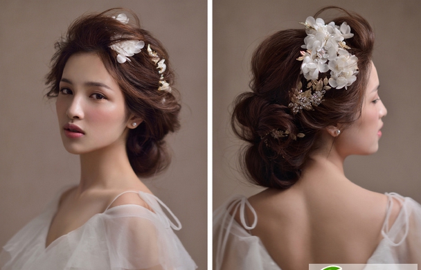 点击大图看下一张：欧式新娘浪漫发型图片 2016时尚新娘发型