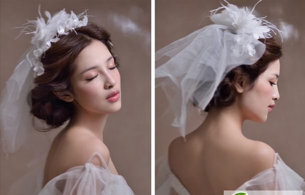 点击大图看下一张：欧式新娘浪漫发型图片 2016时尚新娘发型