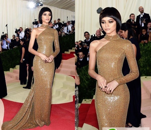 点击大图看下一张：MetGala2016科幻发型 科技感金属银灰成主流