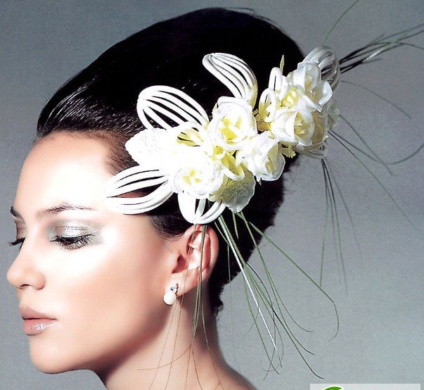 点击大图看下一张：今年最流行的新娘盘发发型图片