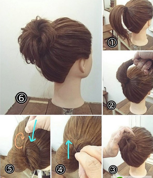 点击大图看下一张:小清新丸子头图解教程 丸子头扎发技巧和步骤