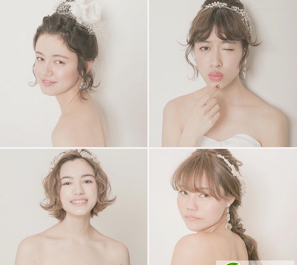 点击大图看下一张：小清新日系新娘妆发图片